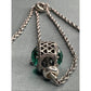 PANDORA ALE Sterling Silver Green Crystal Halo Slider Bracelet 6g