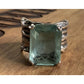 RETIRED Sterling Silver SILPADA Emerald Cut Green Stone Ring Statement Size 9