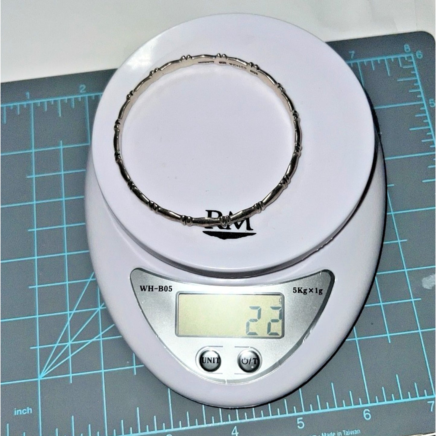 Vintage TAXCO Sterling Silver 925 Bamboo Pattern Bangle bracelet 23grams