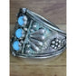Vintage Tribal Sterling Silver 3 Stone Turquoise Saddle Ring Afghan Kuchi Sz 8