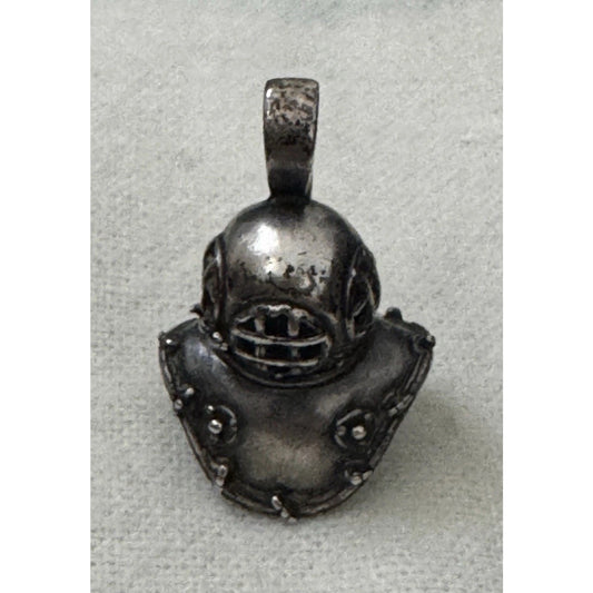 Kabana 925 Sterling Silver Deep Sea Diver Diving Helmet Pendant Navy Diver Charm