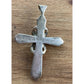 Vintage Sterling Silver Cross Pendant Black Stones W/God All Things Are Possible