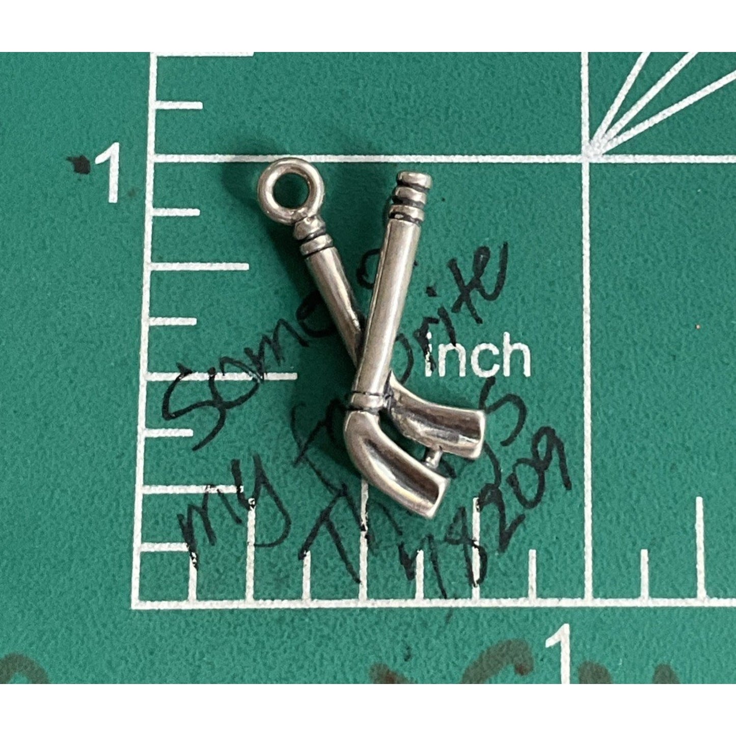 925 Sterling Silver Hockey Sticks Charm