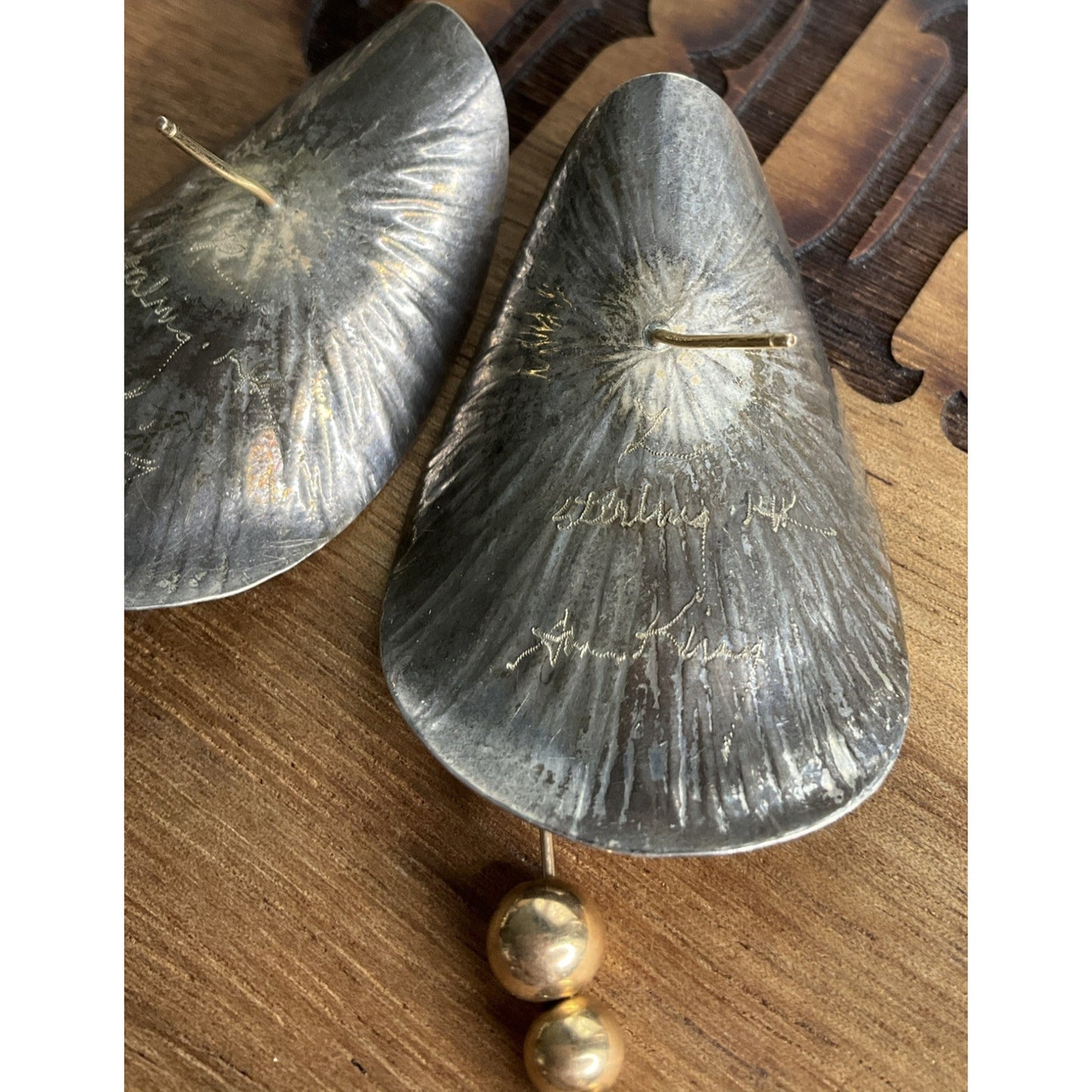 Lilly Flaver Sterling Silver Leaf Statement Earrings Artisan
