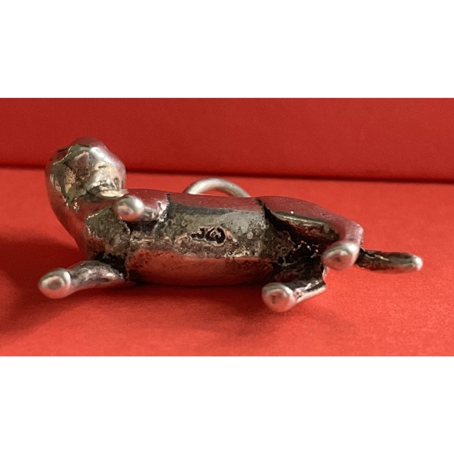 925 Sterling Silver Cat Charm Pendant Vintage