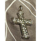 BH 925 Sterling Silver Diamond Accent Nugget Cross Pendant 7.4g 1.6”