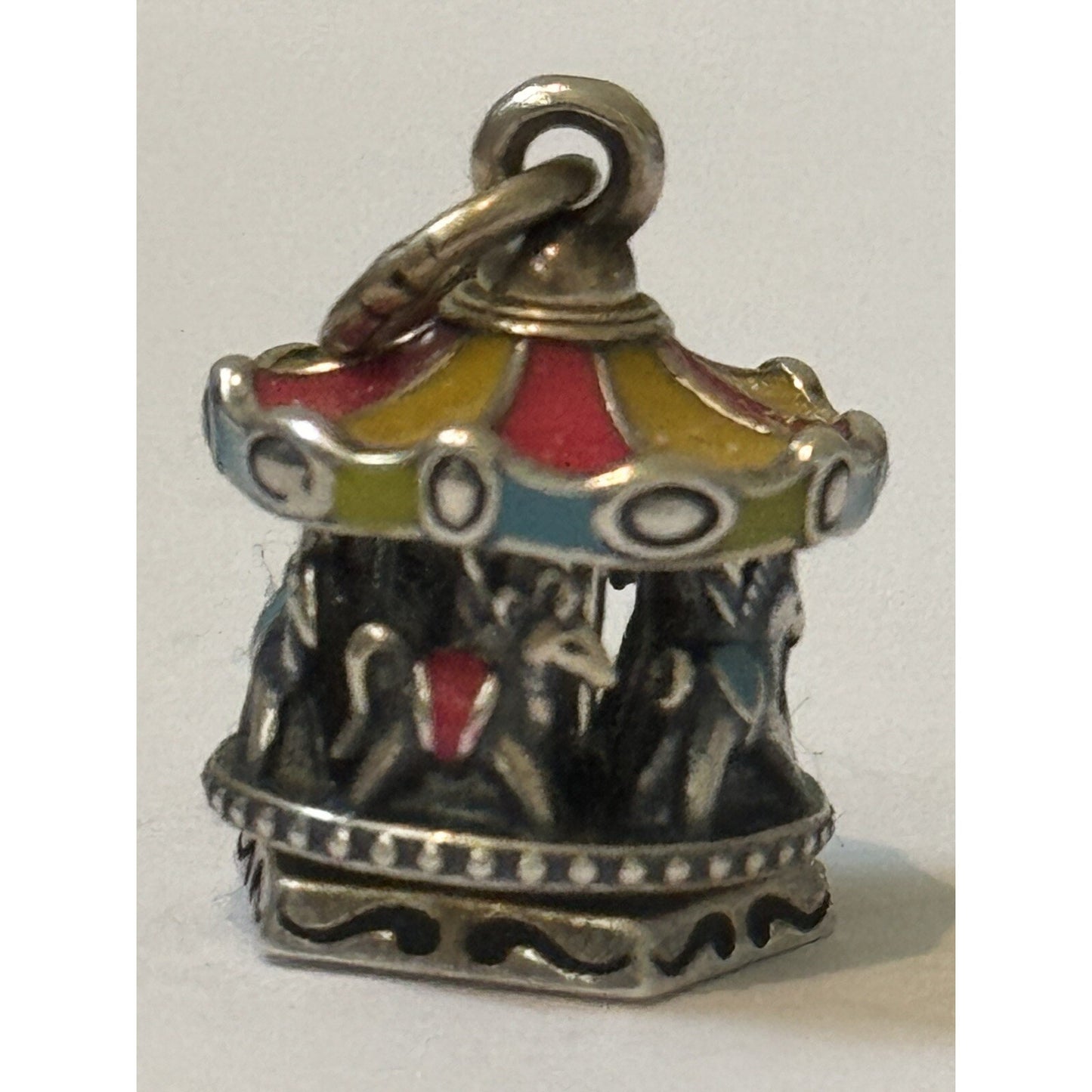 Pre owned James Avery Retired Silver And Enamel Spinning Carousel Charm BRAND NEW in Box