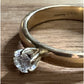Pre owned James Avery 14k Gold Retired .25 Carat Diamond Solitaire Engagement Ring Sz 7.5
