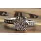 SU Sterling Silver Glass Solitaire Ring Moissanite Accents Size 6.5