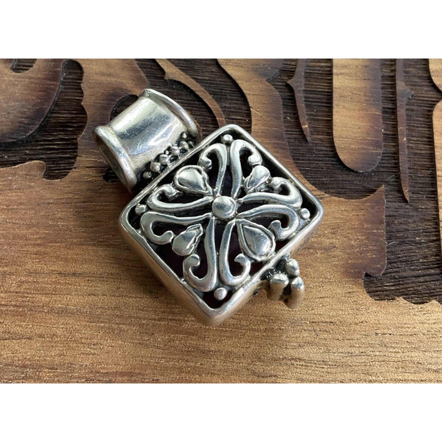 Vintage Taxco Mexico 925 Sterling Silver Red Jasper Pendant