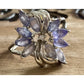 Sterling Silver 925 Lavender Lilac Stone Floral Cluster Ring Marquise Cut Size 7