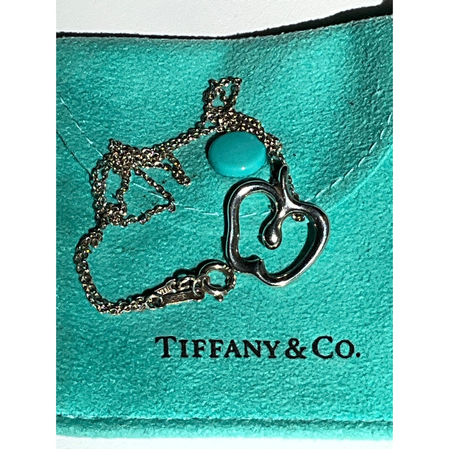 Tiffany & Co. Elsa Peretti Sterling Silver Open Apple 16” Necklace
