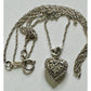 Genuine Diamond 1/10 ctw Double Heart Halo Pendant 925 Sterling w/ 18” Necklace