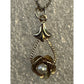 Vintage Rose Pearl Pendant on EAS Italy 925 Gold Plated Sterling Chain 24” Mint