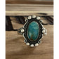 Sterling Silver Turquoise Ring Southwestern Navajo Style Oval Cabochon Size 5.5