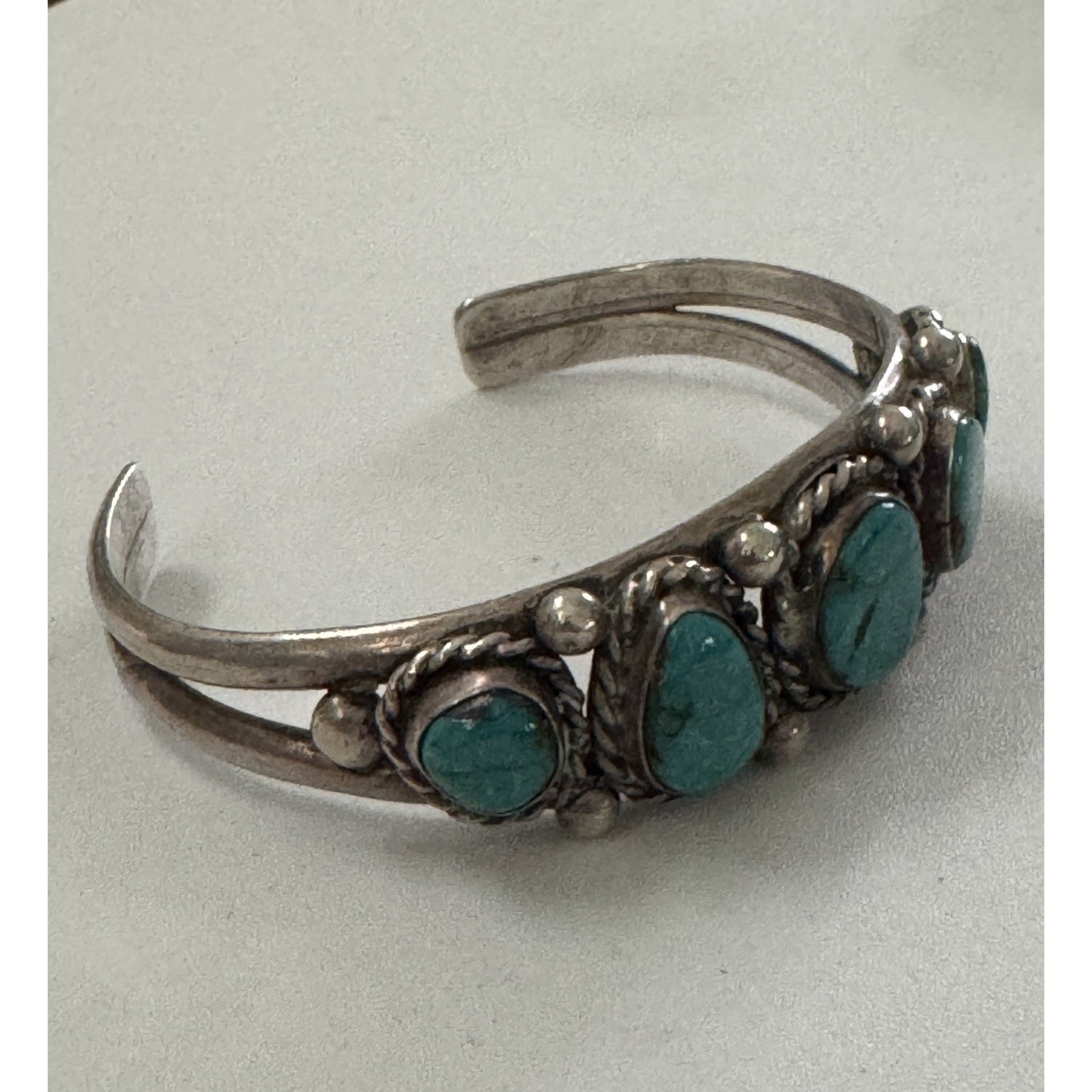 L Kaye Begay Vintage Navajo Sterling Silver Kingman Turquoise Cuff Bracelet 34g