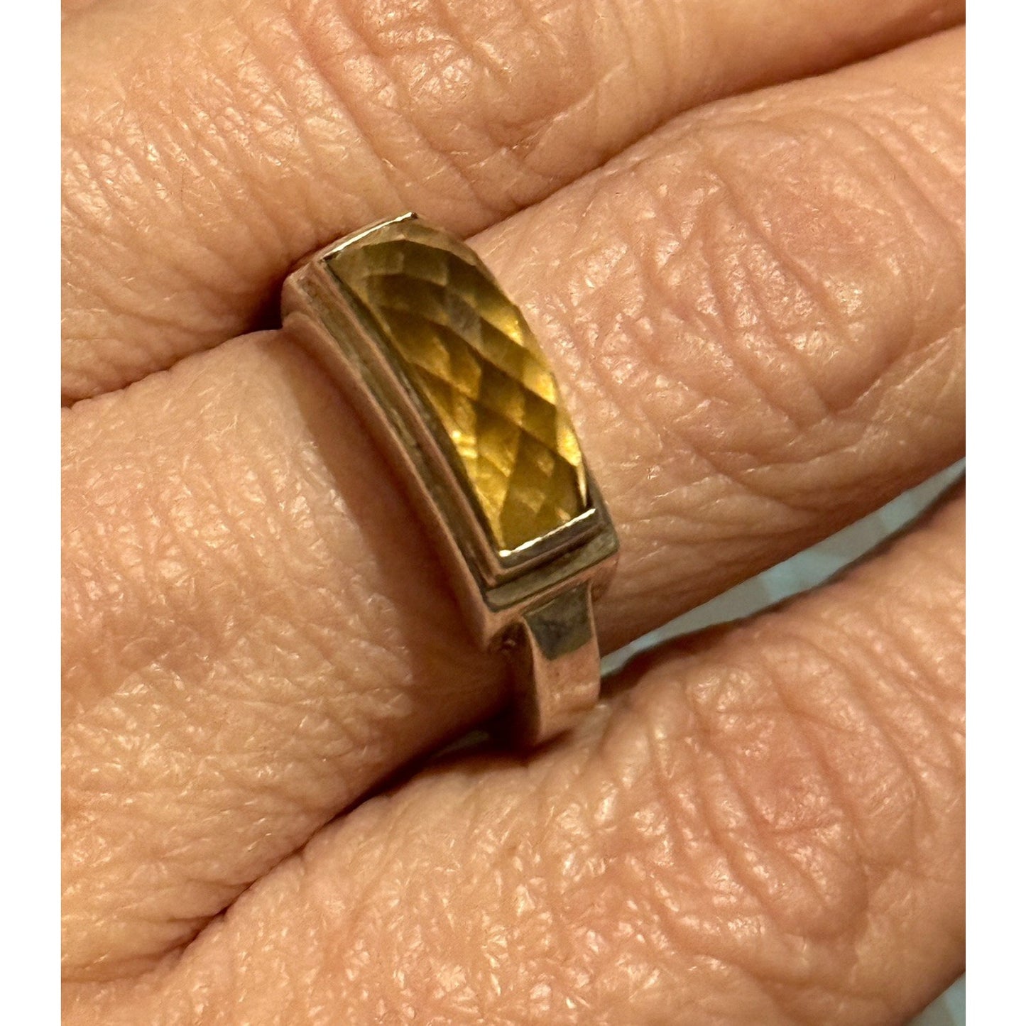 Vintage Michael Dawkins Sterling Silver Smoky Quartz Ring Size 7.5 Thailand 6g