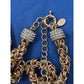 Premier Designs OPC 32” Heavy Byzantine Gold Tone Necklace 176g Rhinestone Caps