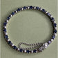 Vintage 925 Sterling Silver Blue Sapphire Tennis Bracelet 14g 7.25” Safety Chain