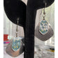 Vintage Sterling Silver Blue Enamel Mixed Metal Dangle 925 Earrings Signed NF