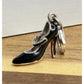 Vintage Sterling Silver and Black Enamel Heel W/ Red Bottoms Clip-On Charm