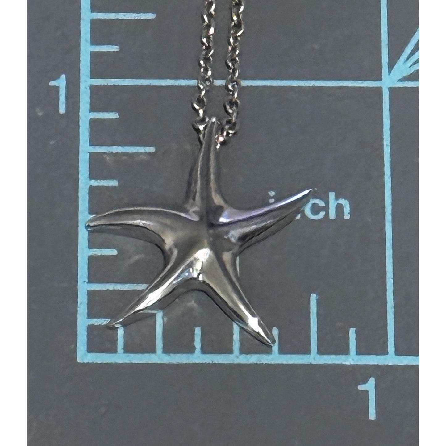 925 Sterling Silver Starfish Necklace 18” Italian Chain Beach Coastal