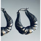Vintage Sterling Silver 925 Sculpted Hoop Earrings Fluted Ribbed 1¼” 4g