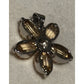 Vintage Sterling Silver Citrine Flower Pendant White Topaz Gem 925 11g