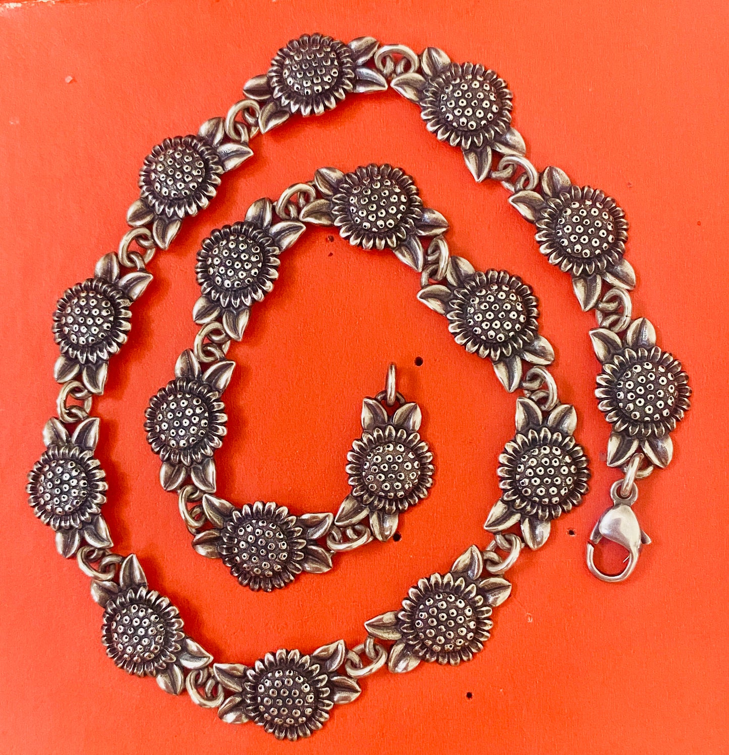 Preowned James Avery Retired Rare HTF SUNFLOWER Necklace