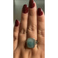 Vintage Leg Aquamarine Cabochon Sterling Silver Cocktail Statement Ring Sz 10.25