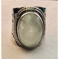 Vintage 925 Sterling Silver Natural Moonstone Statement Ring Size 8 13g Boho
