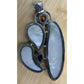 Large Artisan Mother of Pearl Amethyst Citrine Statement Pendant 55g 5” X 2.5”