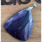 Large Banded Agate Pendant Purple Green Statement Stone Boho Freeform Pendant