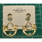 Brand New PARK LANE Gold Tone Hammered Dangle Drop BOHO Earrings Green Stones