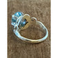 Vintage Kabana Sterling Silver Blue Topaz Scroll Ring Size 7.5 Signed KBN STER