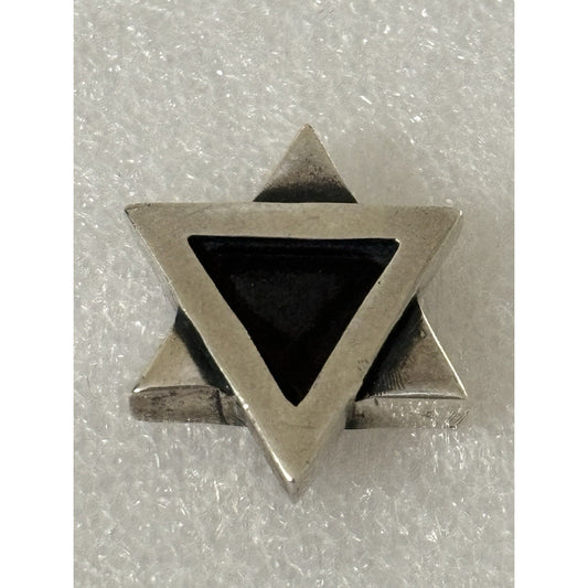 Pre owned James Avery RETIRED RARE Sterling Silver Star of David Slide Pendant Oxidized 7g