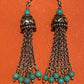 Pre-Owned James Avery Retired Silver Turquoise Tassel Ear Hooks Earrings