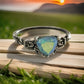 Vintage Sterling Silver Blue Iridescent Ring Size 10.5
