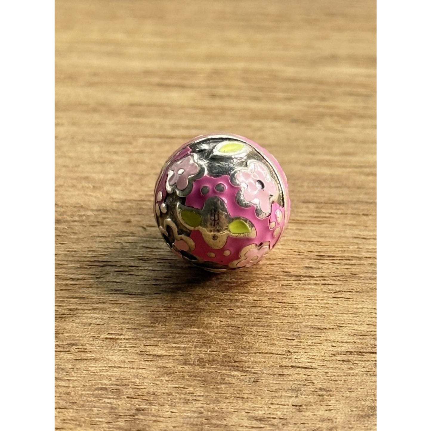 James Avery Retired Sterling Silver and Pink Enamel Easter Egg Charm Brand New