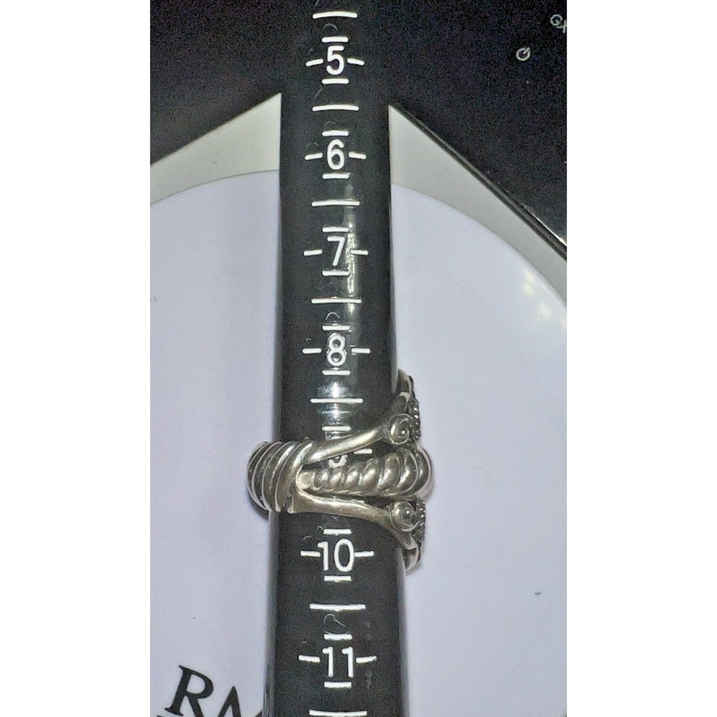 Vintage Sterling Silver Rope & Scroll Design Ring Size 9 – 16g Solid .925