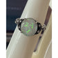 Vintage Sterling Silver Opal Ring Size 7.5 Oval Fire Opal Style Statement Ring