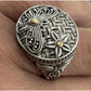 Robert Manse M ID 925 Sterling and 18K Gold Dragonfly Flower Sz 8.5 Bali 7g