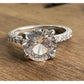 Carizza Sterling Silver Solitaire Bridal Ring Size 6.75 Large Round Engagement
