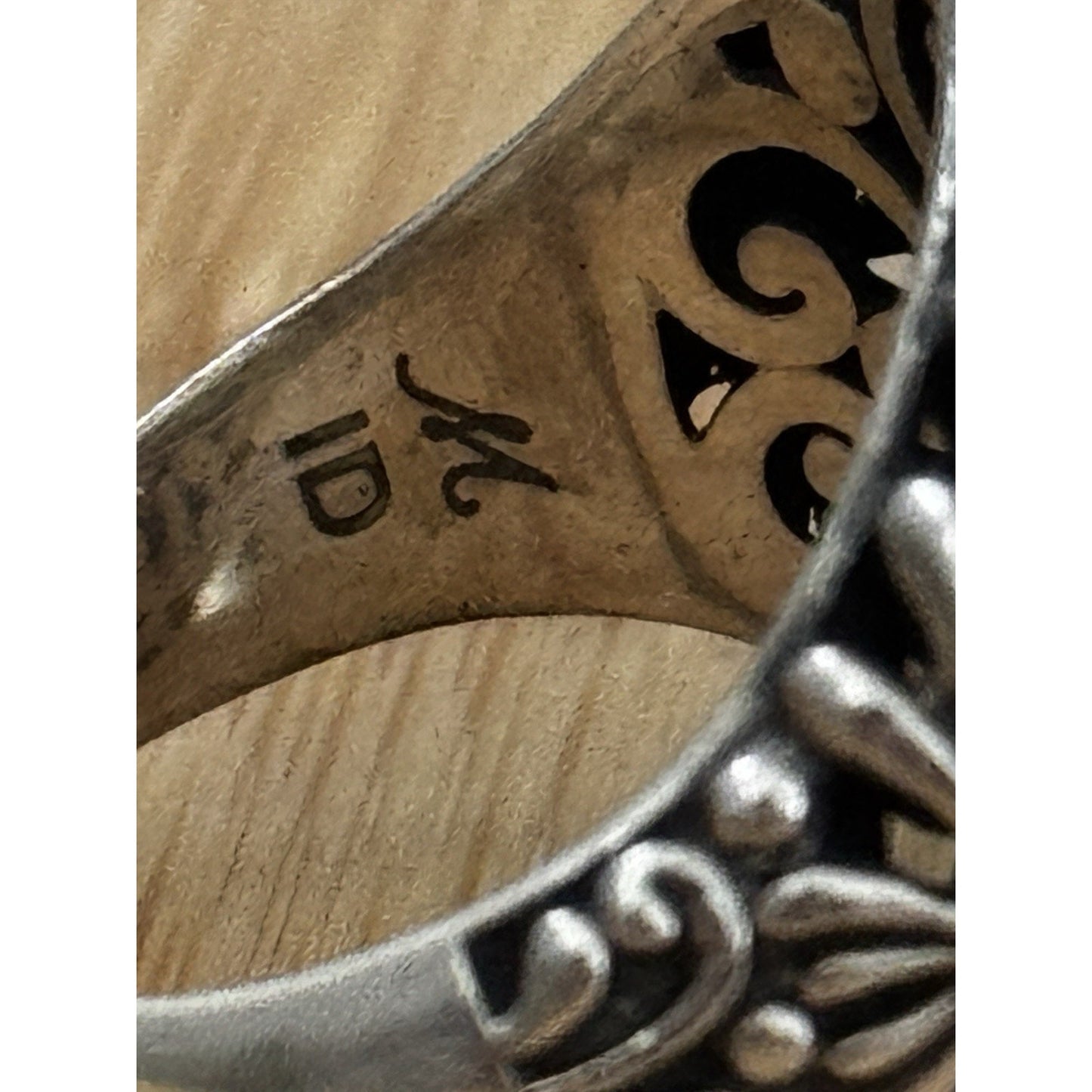 Robert Manse M ID 925 Sterling and 18K Gold Dragonfly Flower Sz 8.5 Bali 7g