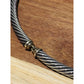 David Yurman Sterling Silver & 14k Gold Classic 7mm Cable Choker Necklace 15.5"