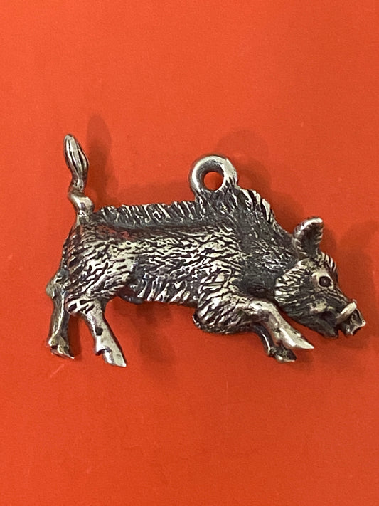 Preowned James Avery Retired RARE Hard to Find Silver 3D Javelina Charm