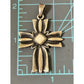 Pre Owned Retired James Avery Floral Cross Pendant With White Cabochon Sterling Silver 2”