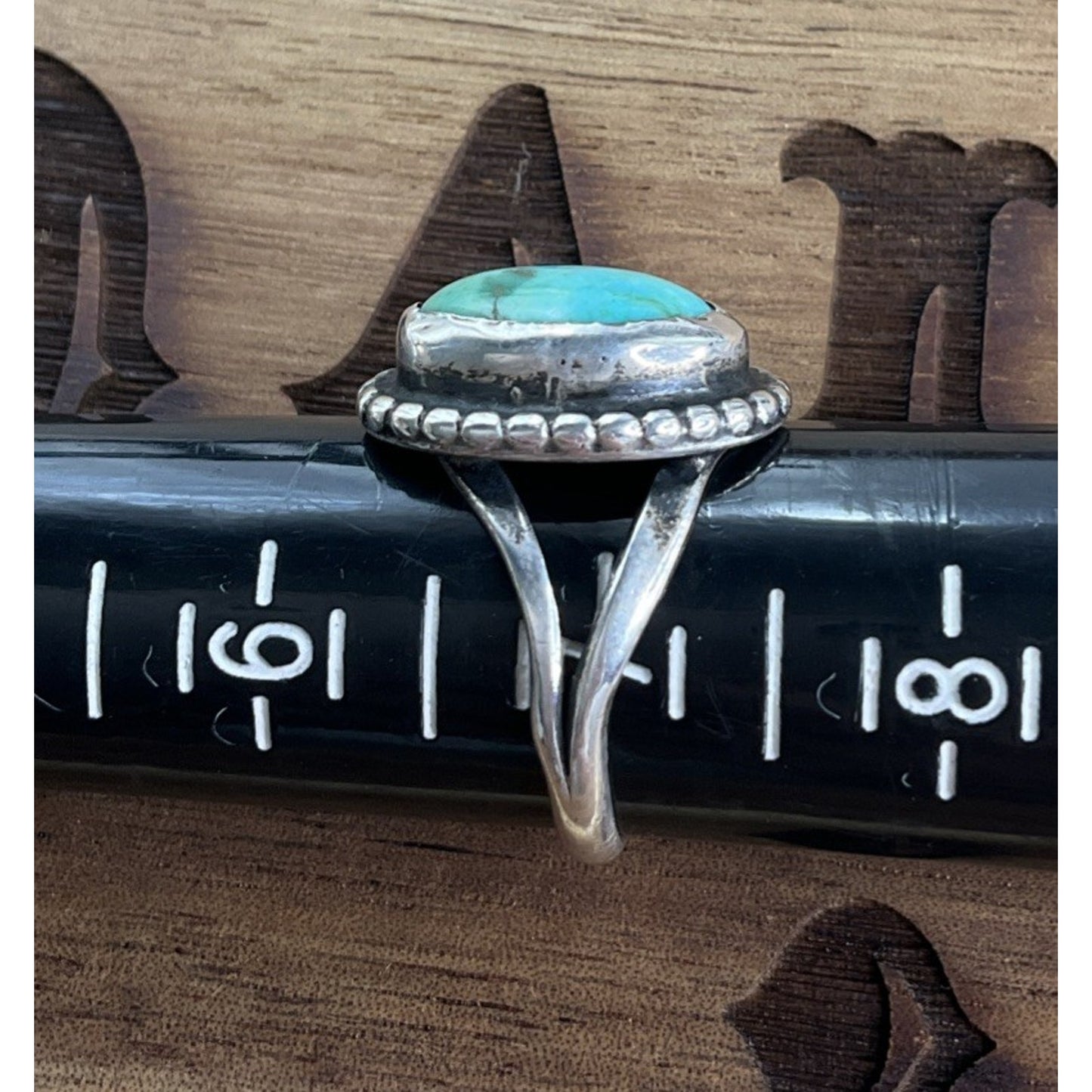 Vintage Sterling Silver Turquoise Ring Sz 7 Navajo Style