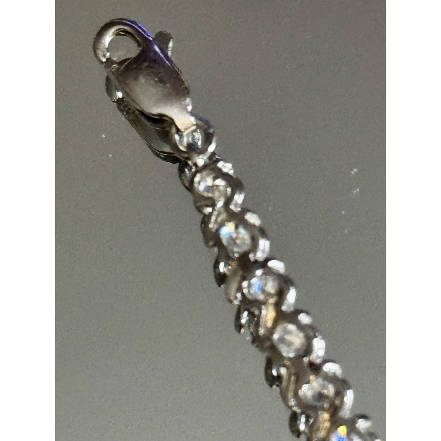 Vintage Sterling Silver CZ Tennis Bracelet 925 Signed 925 CZ 8” Bracelet