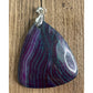 Large Banded Agate Pendant Purple Green Statement Stone Boho Freeform Pendant